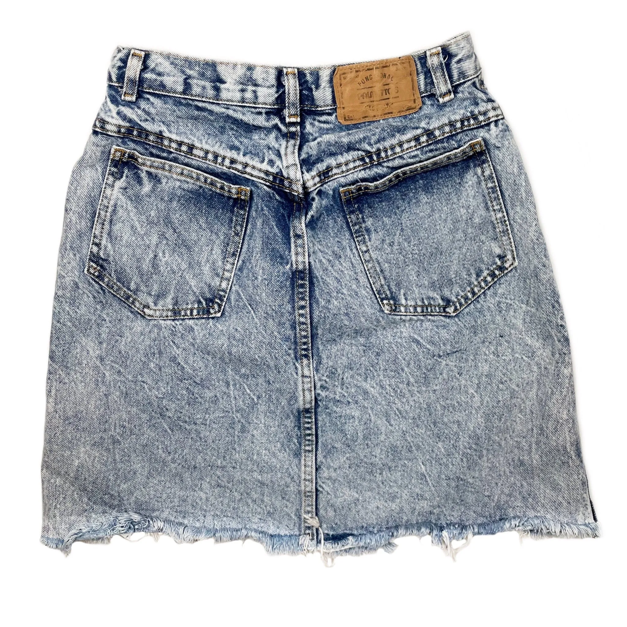 VINTAGE ACID WASH DENIM SKIRT