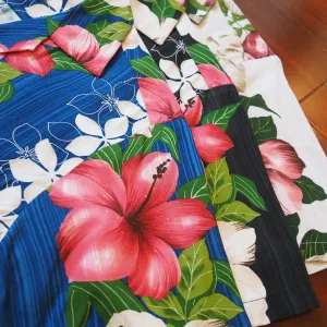 vintage aloha blue hawaiian rayon shirt