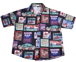 Vintage Beer Hawaiian Button Shirt Size Large
