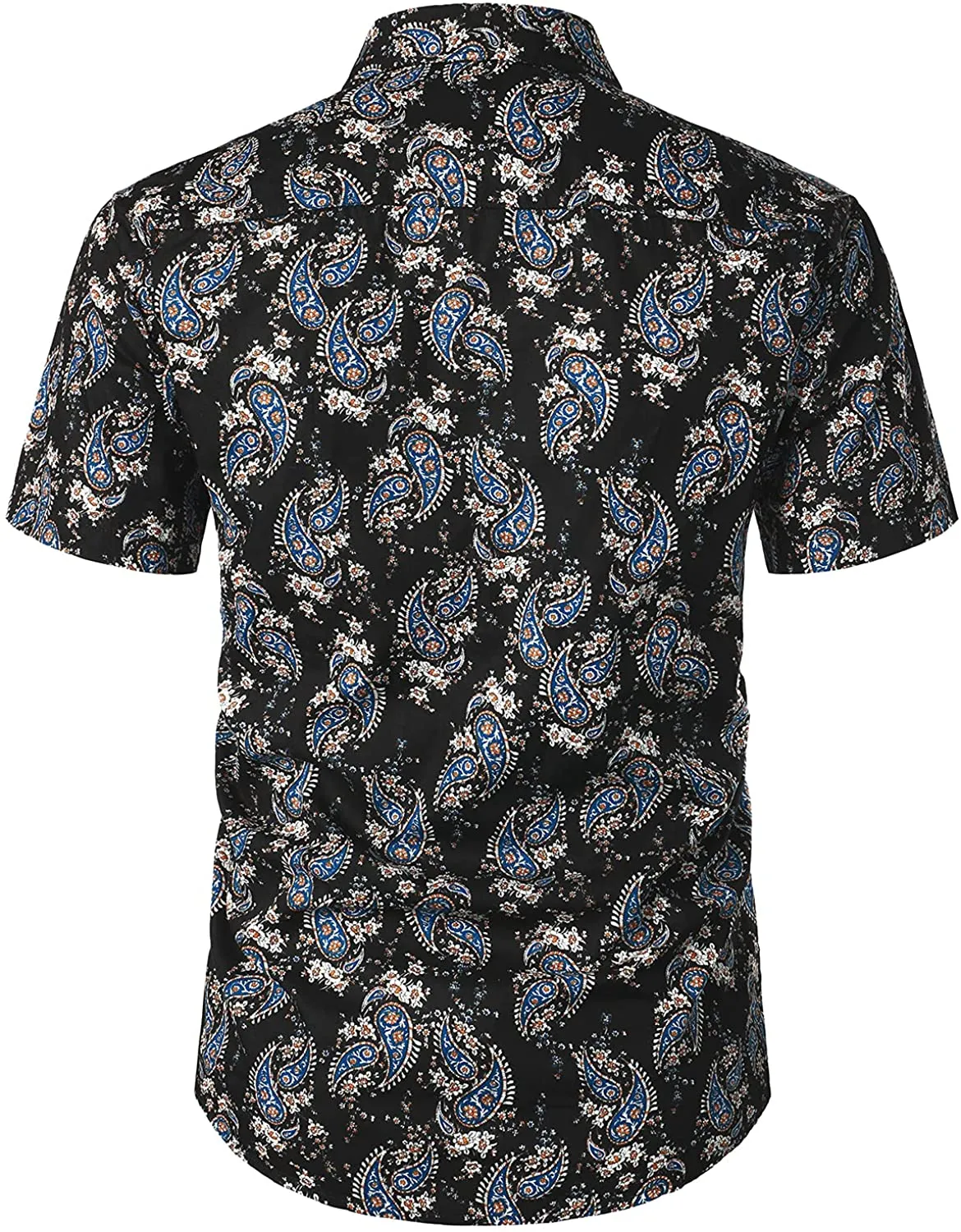Vintage Black Bandana Print Button Down Hawaiian Shirts