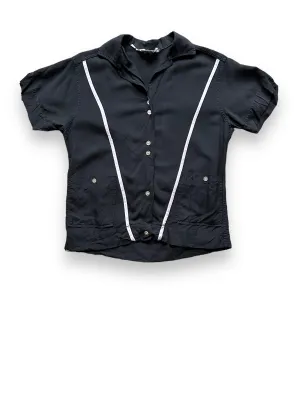 Vintage Black Rayon Ladies Bowling Shirt SZ 32 | Vintage Bowling Shirt Seattle | Barn Owl Vintage Seattle