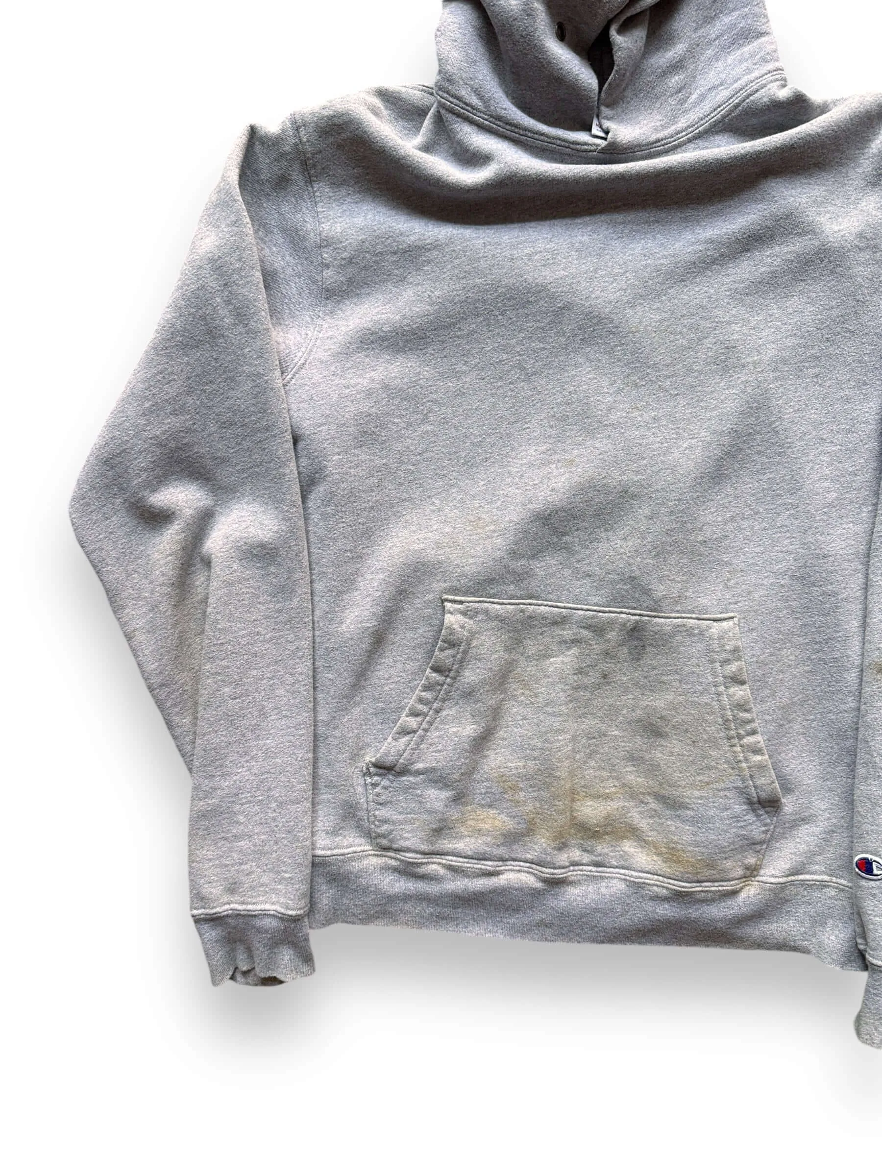 Vintage Champion Heather Grey Terry Fleece Hoodie SZ L