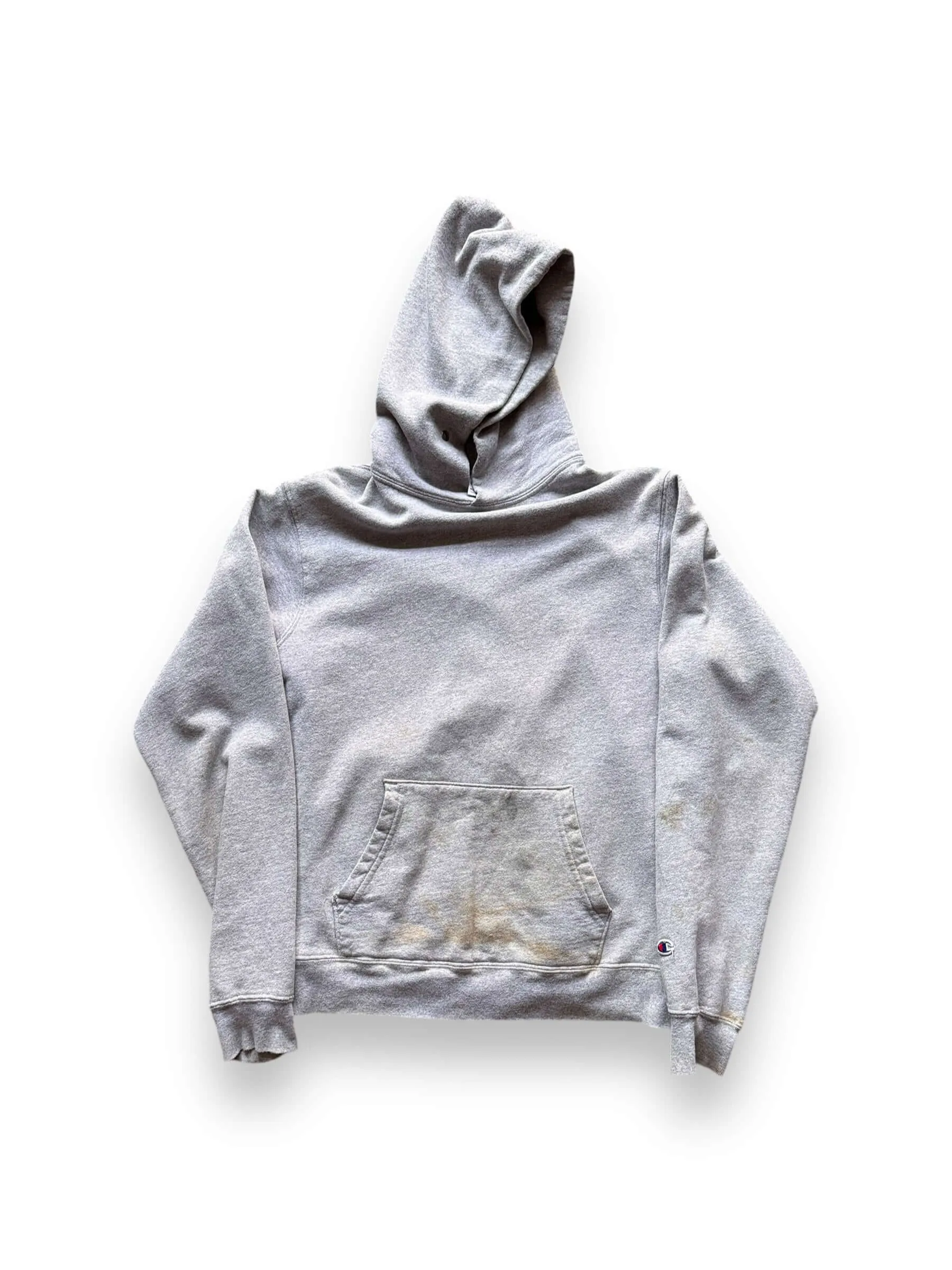 Vintage Champion Heather Grey Terry Fleece Hoodie SZ L