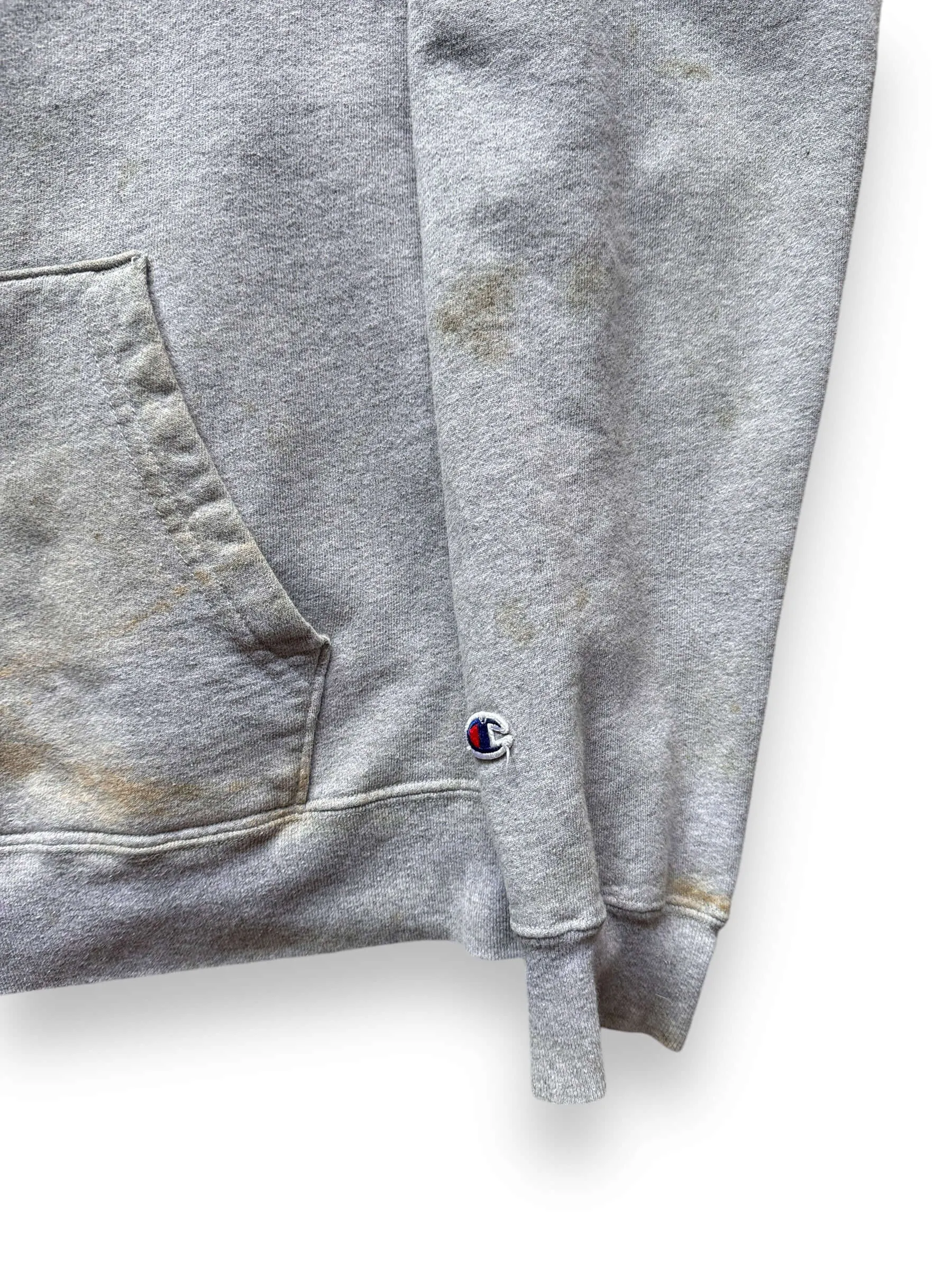 Vintage Champion Heather Grey Terry Fleece Hoodie SZ L