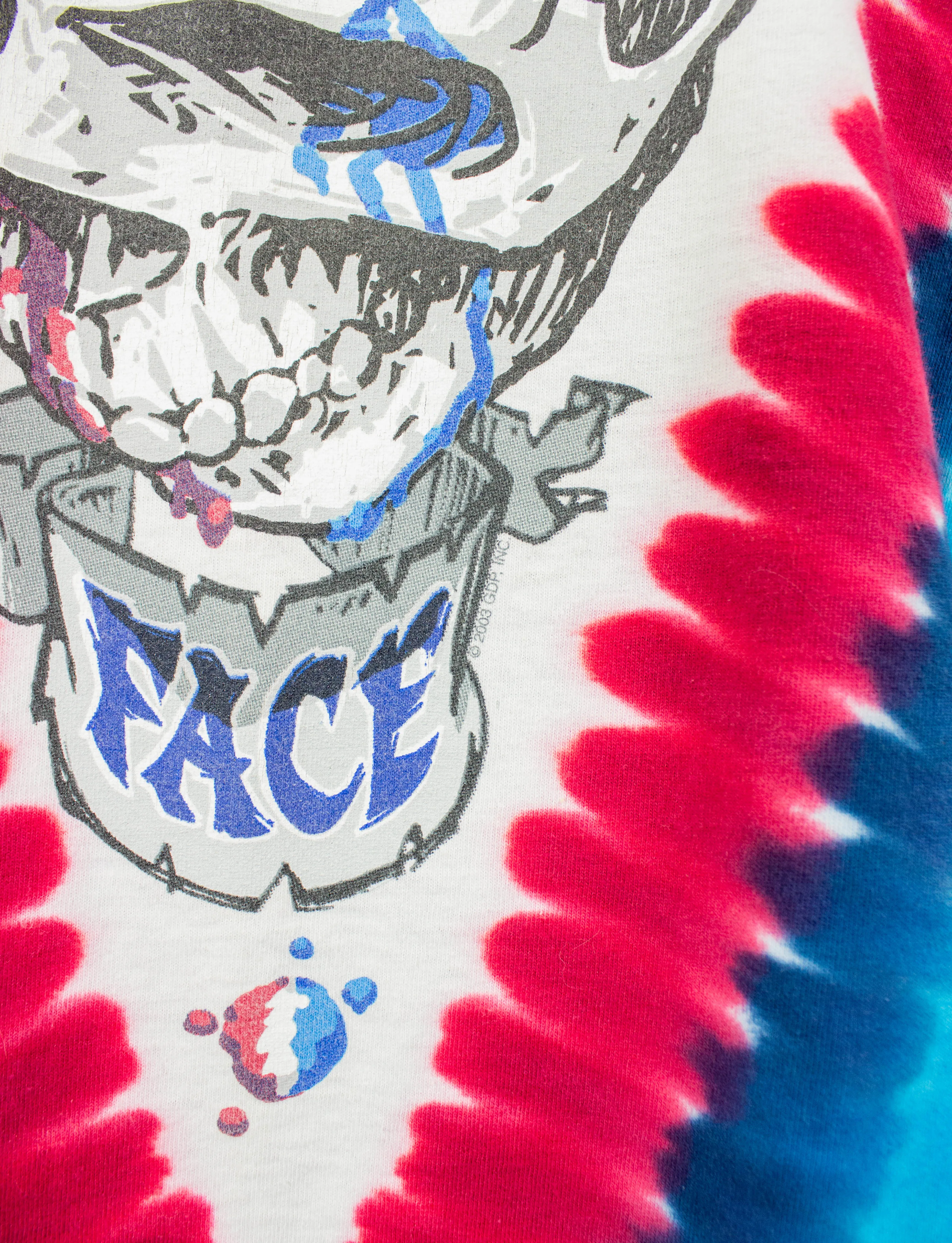 Vintage Grateful Dead Concert T Shirt 2003 Steal Your Face Liquid Blue Tie Dye Large-XL