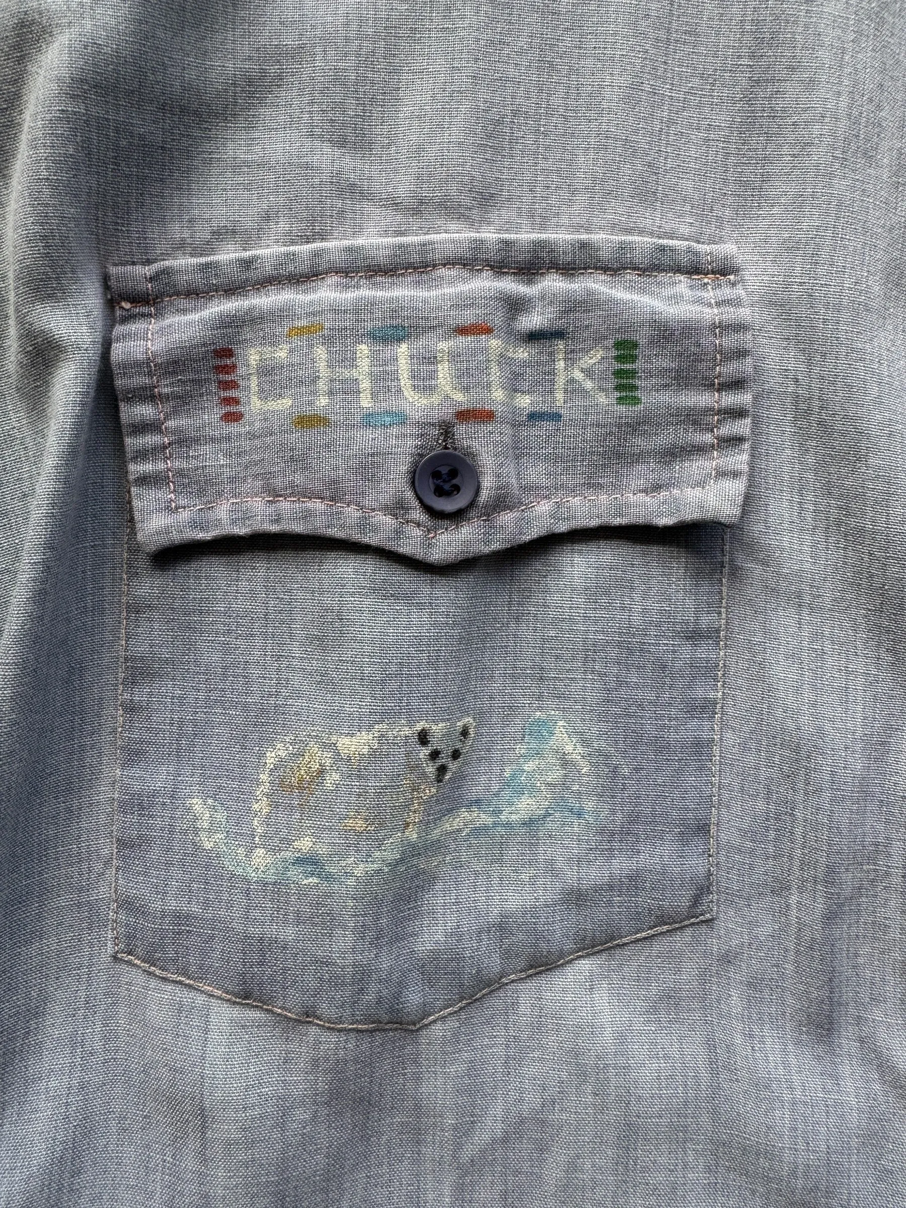 Vintage Handpainted Alaskan Chambray Shirt SZ L