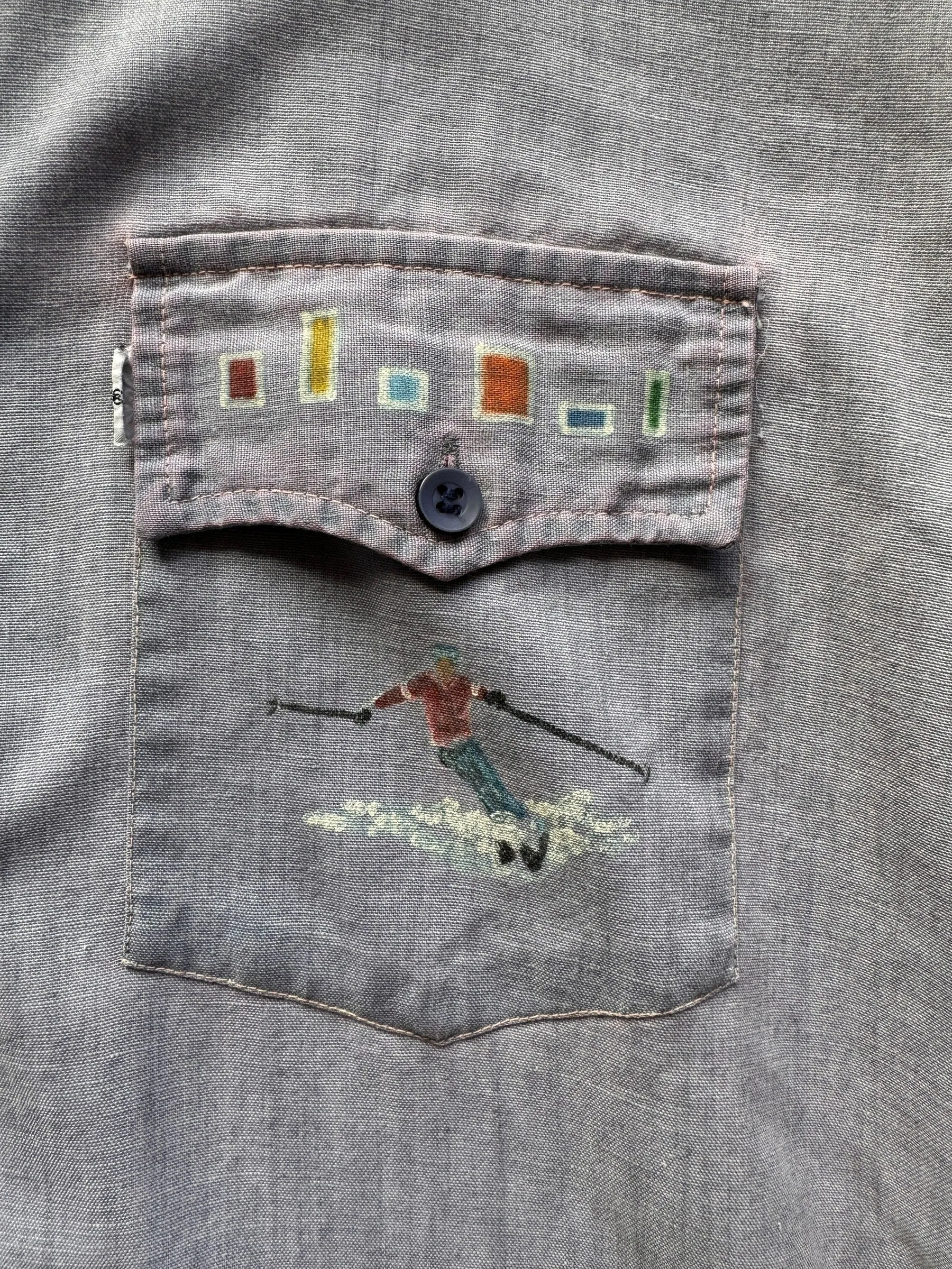 Vintage Handpainted Alaskan Chambray Shirt SZ L