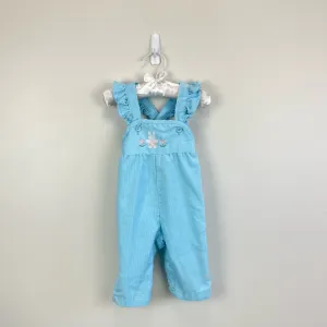 Vintage Health-tex Blue Corduroy Ruffle Bunny Overalls