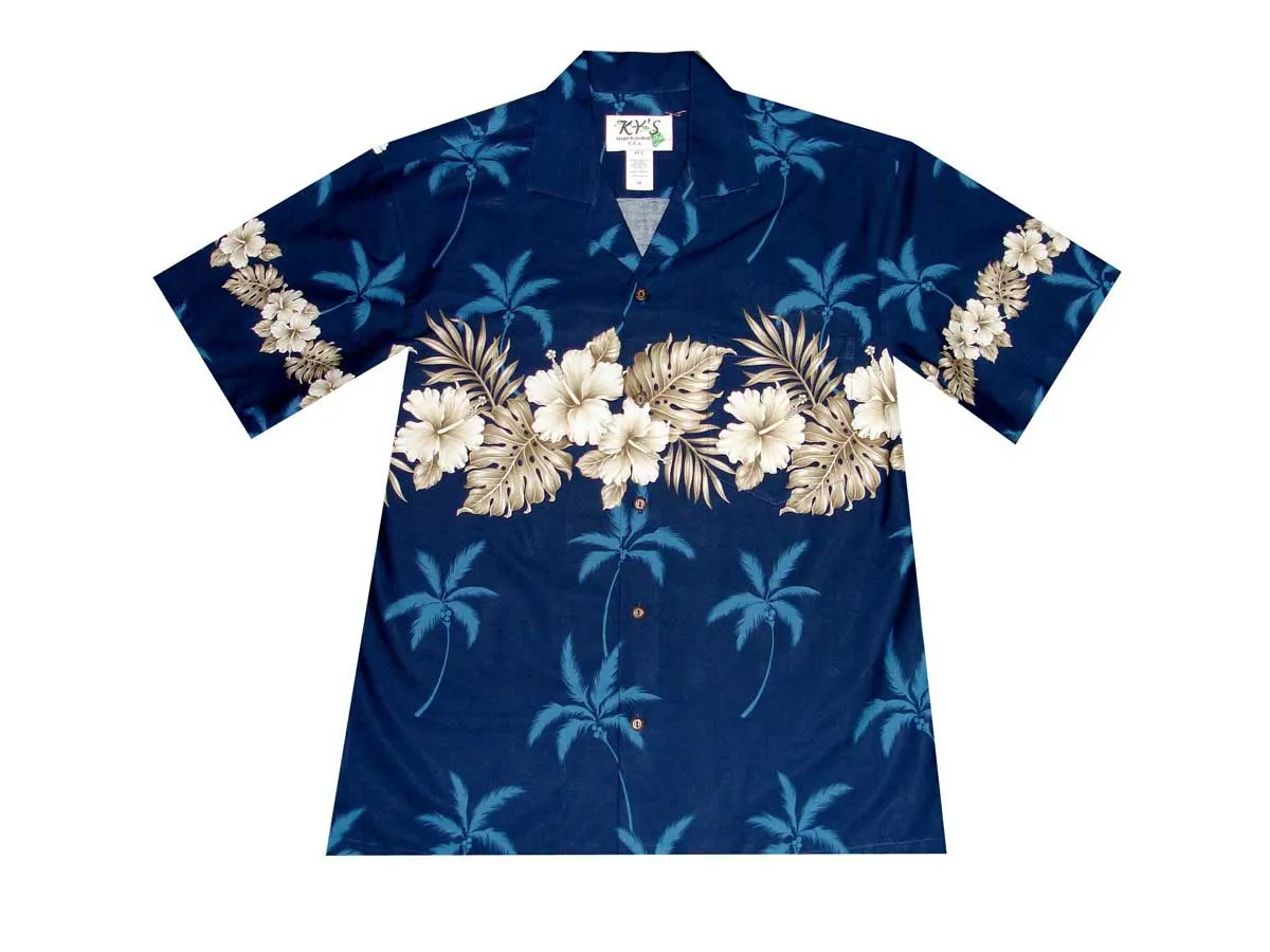 Vintage Hibiscus Cotton Aloha Shirt