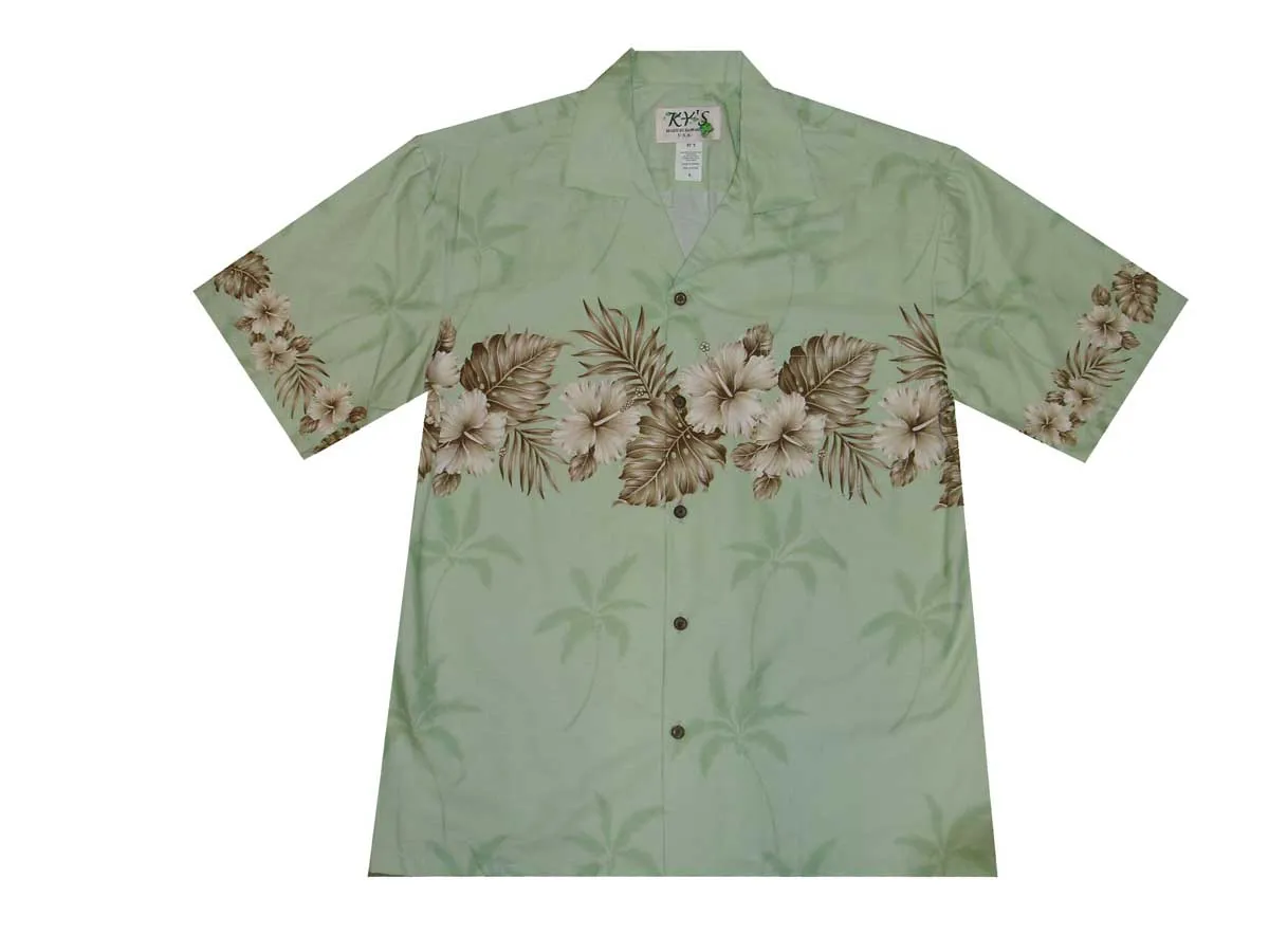 Vintage Hibiscus Cotton Aloha Shirt