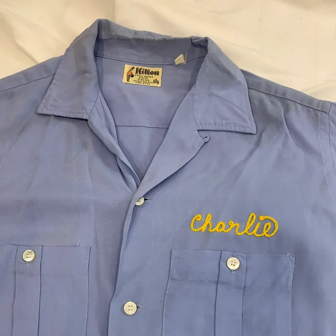 Vintage Hilton bowling button up shirt
