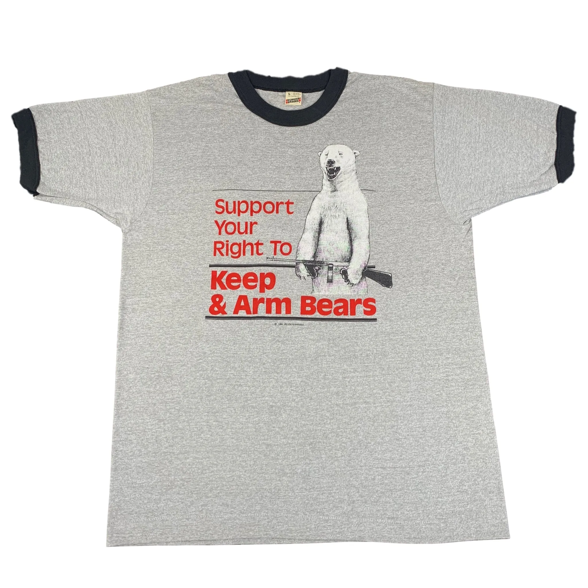 Vintage Keep & Arm Bears "Support Your Right" Ringer T-Shirt