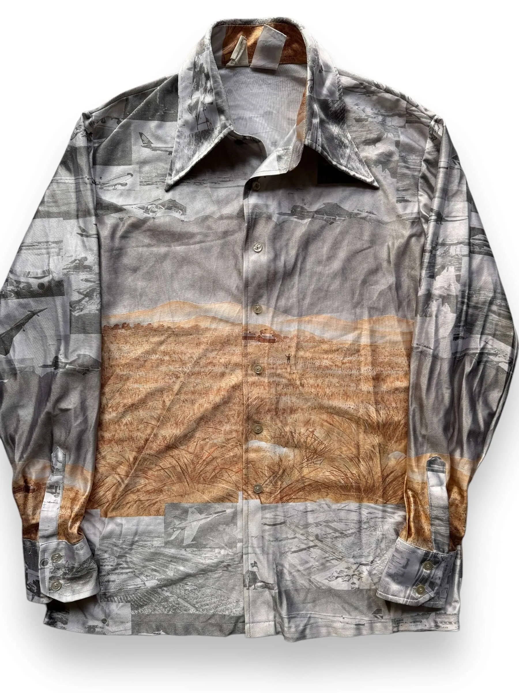 Vintage Kennington History of Flight Disco Shirt SZ L