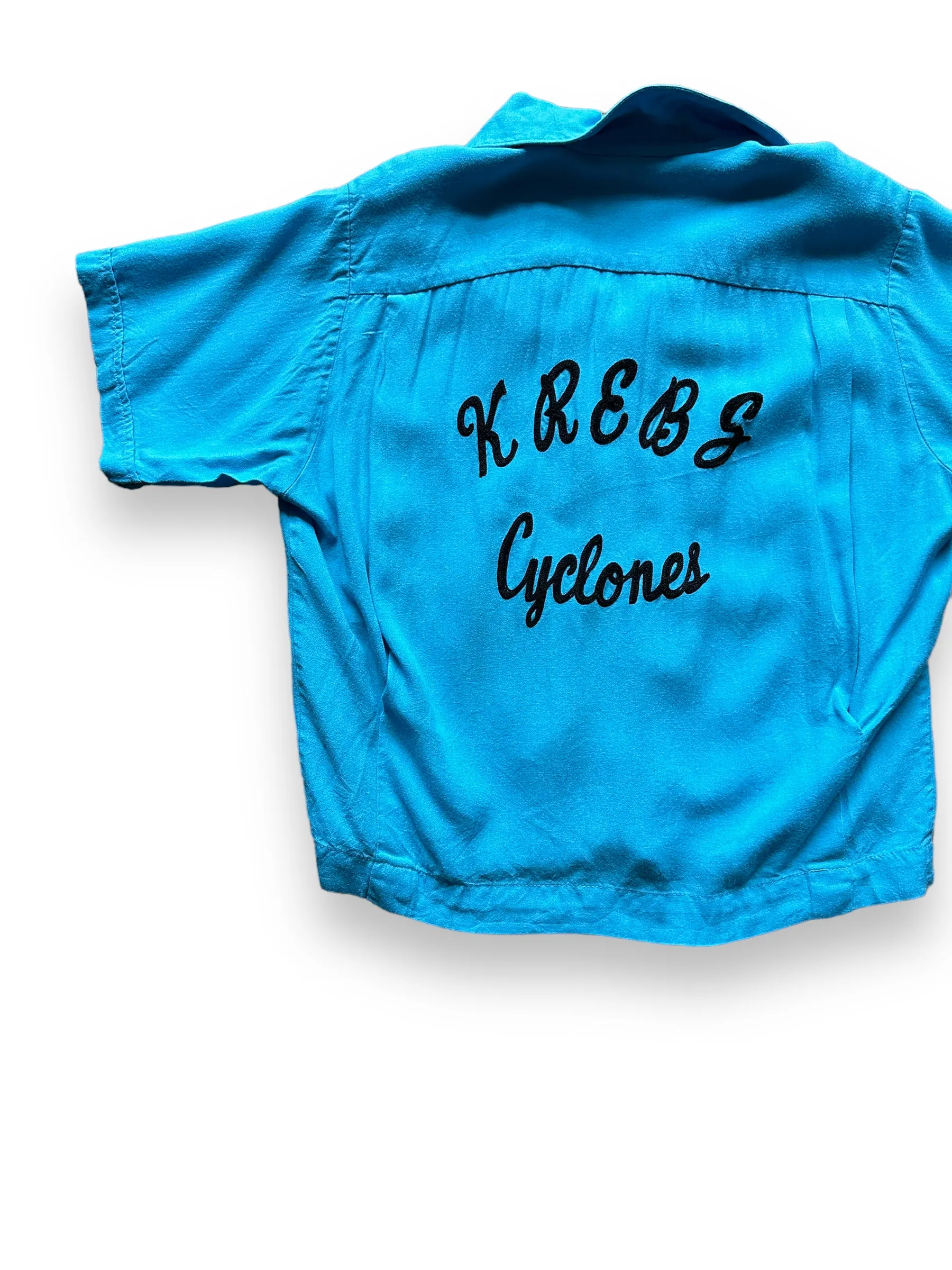 Vintage Krebs Cyclones Rayon Gabardine Bowling Shirt SZ L | Vintage Bowling Shirt Seattle | Barn Owl Vintage Seattle