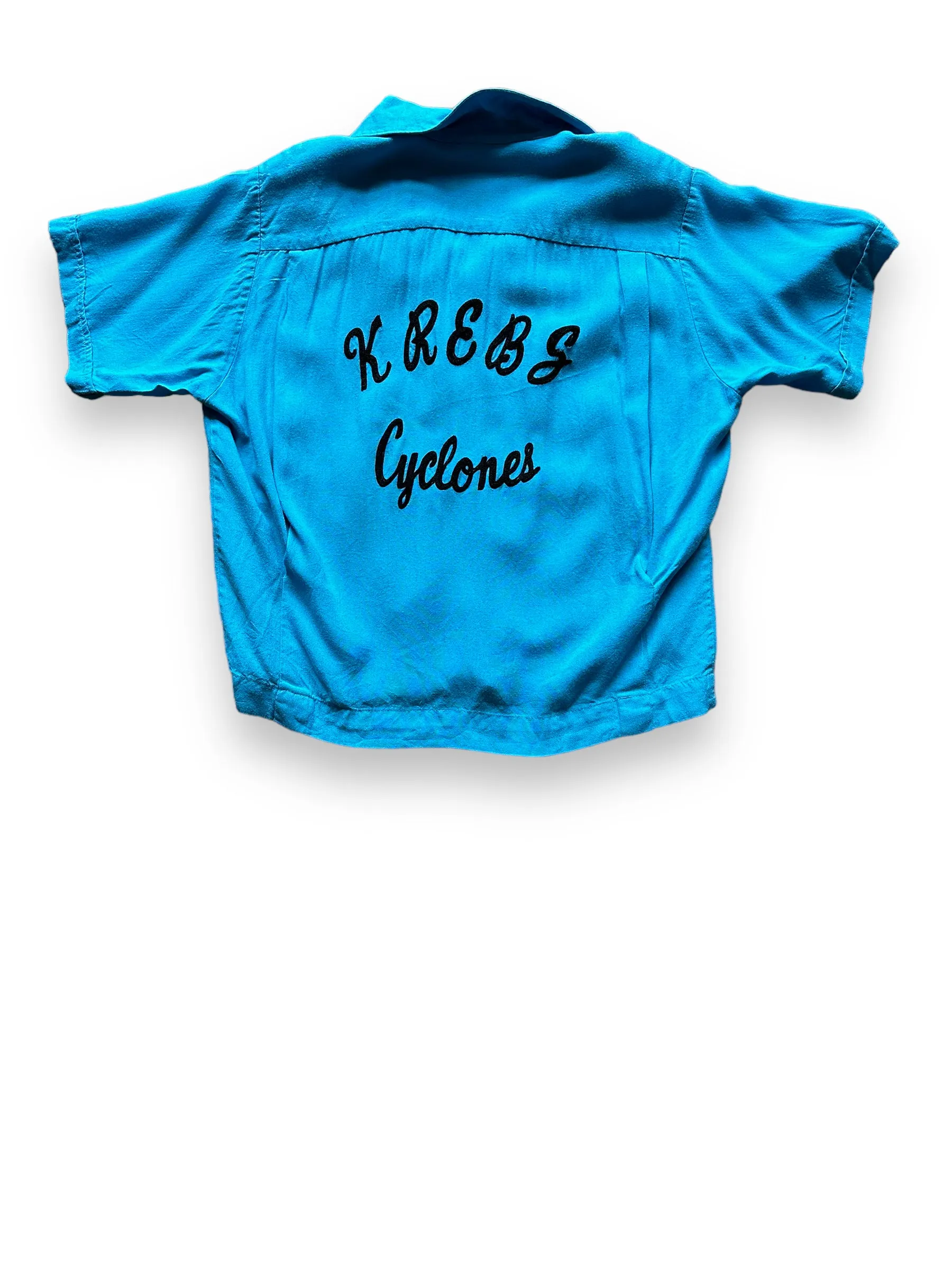 Vintage Krebs Cyclones Rayon Gabardine Bowling Shirt SZ L | Vintage Bowling Shirt Seattle | Barn Owl Vintage Seattle