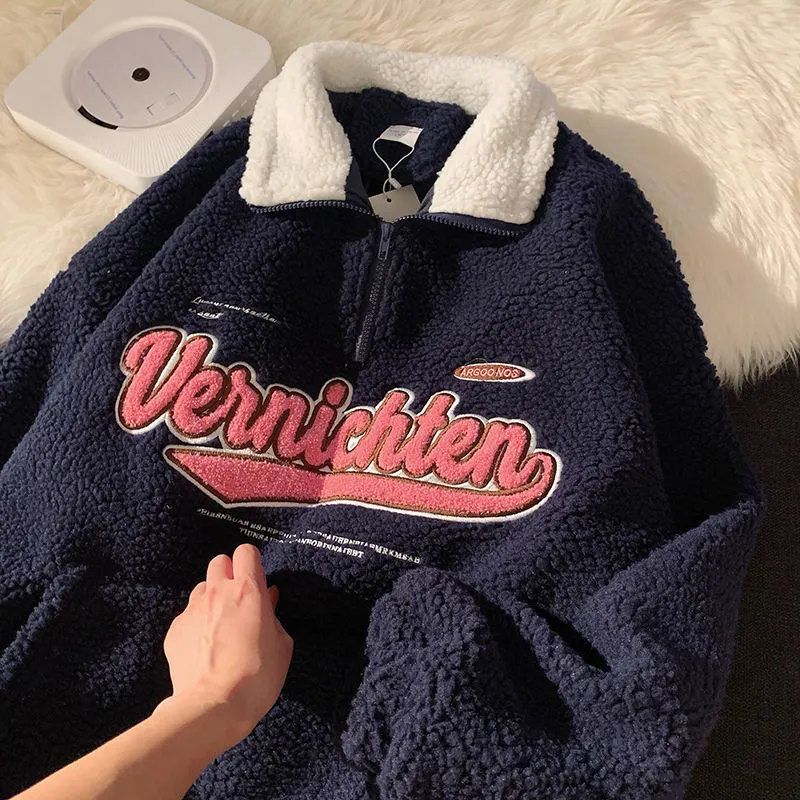 Vintage Letter Embroidery Sweatshirts