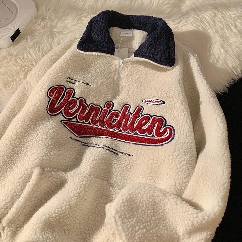 Vintage Letter Embroidery Sweatshirts