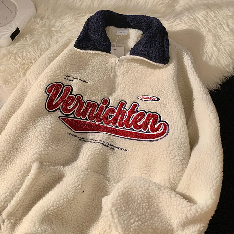 Vintage Letter Embroidery Sweatshirts