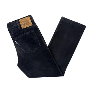 Vintage LEVI'S 631 59 80 Classic Faded Black Corduroy Cord Straight Leg Trousers