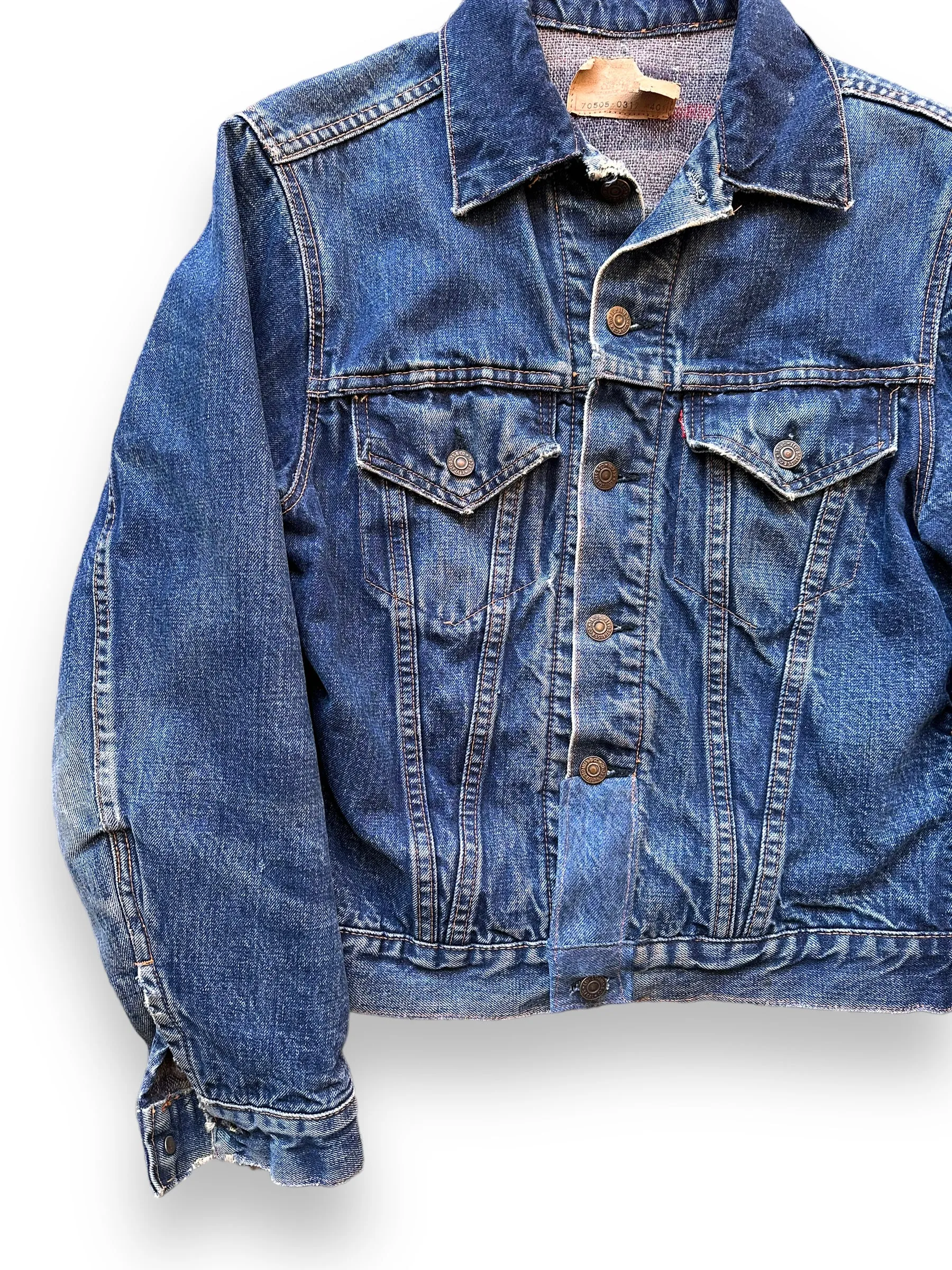 Vintage Levi's Big E Blanket Lined 70505 Denim Jacket SZ 40 | Vintage Denim Workwear Seattle | Seattle Vintage Denim