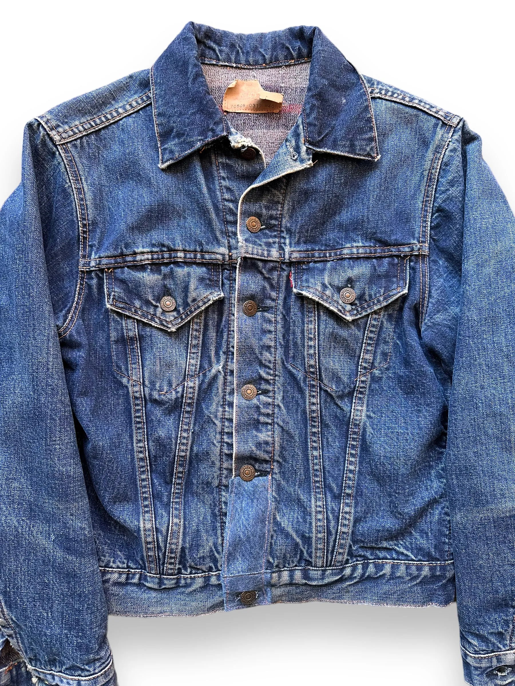 Vintage Levi's Big E Blanket Lined 70505 Denim Jacket SZ 40 | Vintage Denim Workwear Seattle | Seattle Vintage Denim