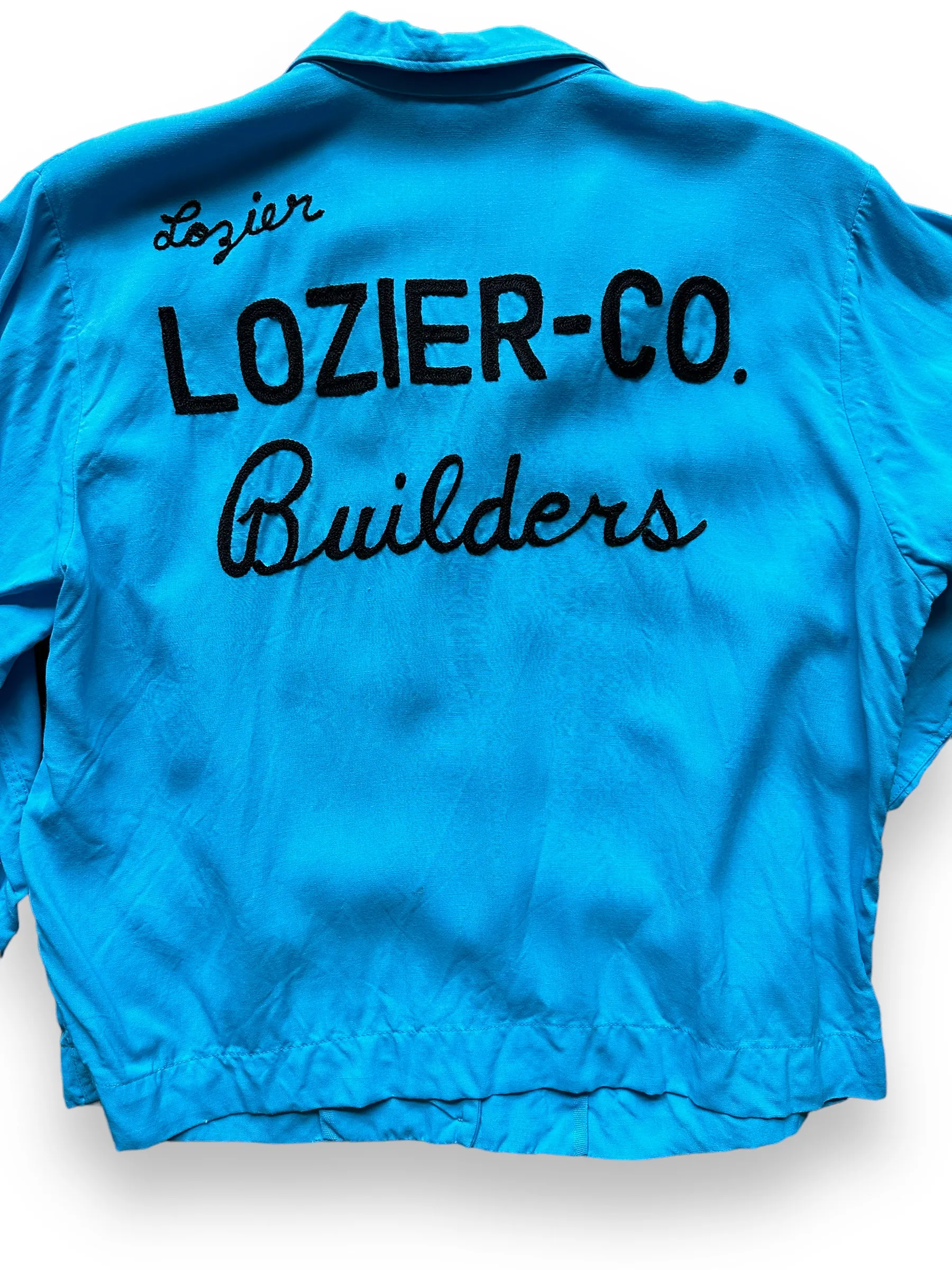 Vintage Lozier Co Builders Rayon Ladies Bowling Shirt SZ 38 | Vintage Bowling Shirt Seattle | Barn Owl Vintage Seattle