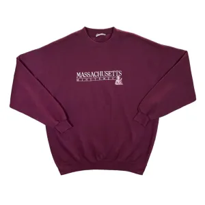 Vintage MASSACHUSETTS MINUTEMEN Embroidered College Spellout Crewneck Sweatshirt