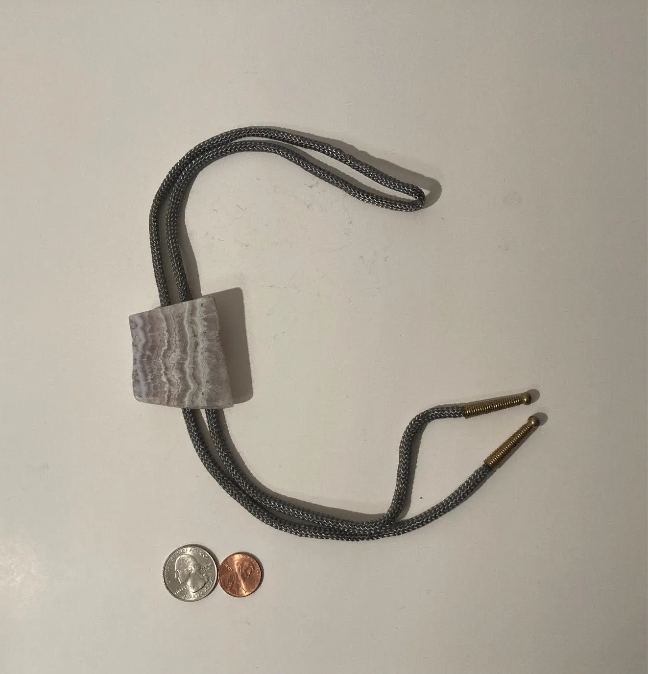 Vintage Metal Bolo Tie, Gray Stone, Quality, Heavy Duty, Country & Western, Cowboy, Western Wear, Horse, Apparel, Accessory, Tie