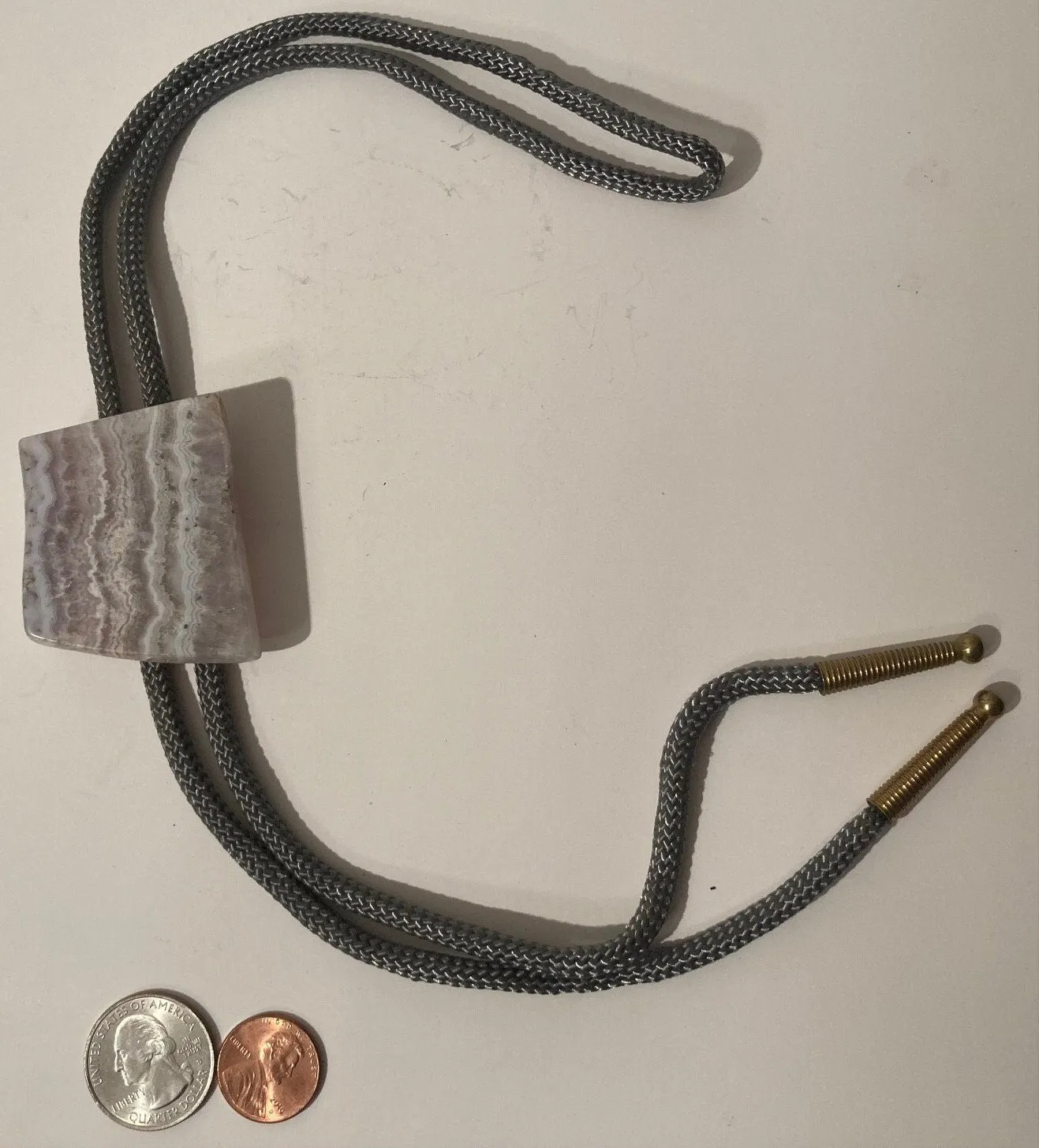 Vintage Metal Bolo Tie, Gray Stone, Quality, Heavy Duty, Country & Western, Cowboy, Western Wear, Horse, Apparel, Accessory, Tie