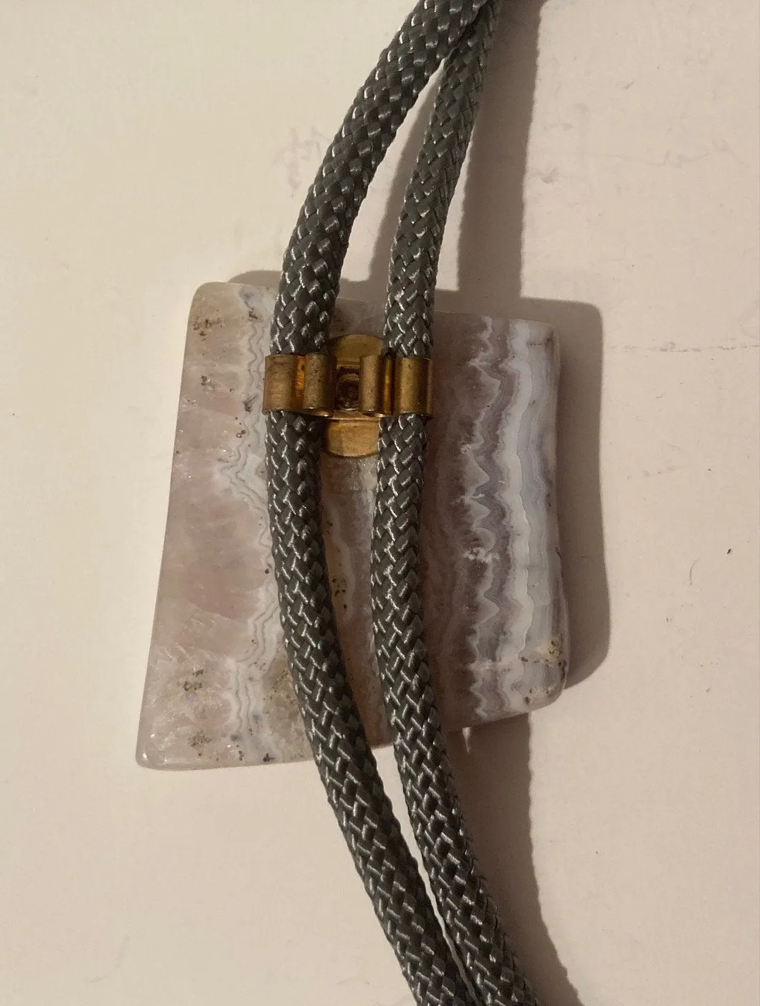Vintage Metal Bolo Tie, Gray Stone, Quality, Heavy Duty, Country & Western, Cowboy, Western Wear, Horse, Apparel, Accessory, Tie