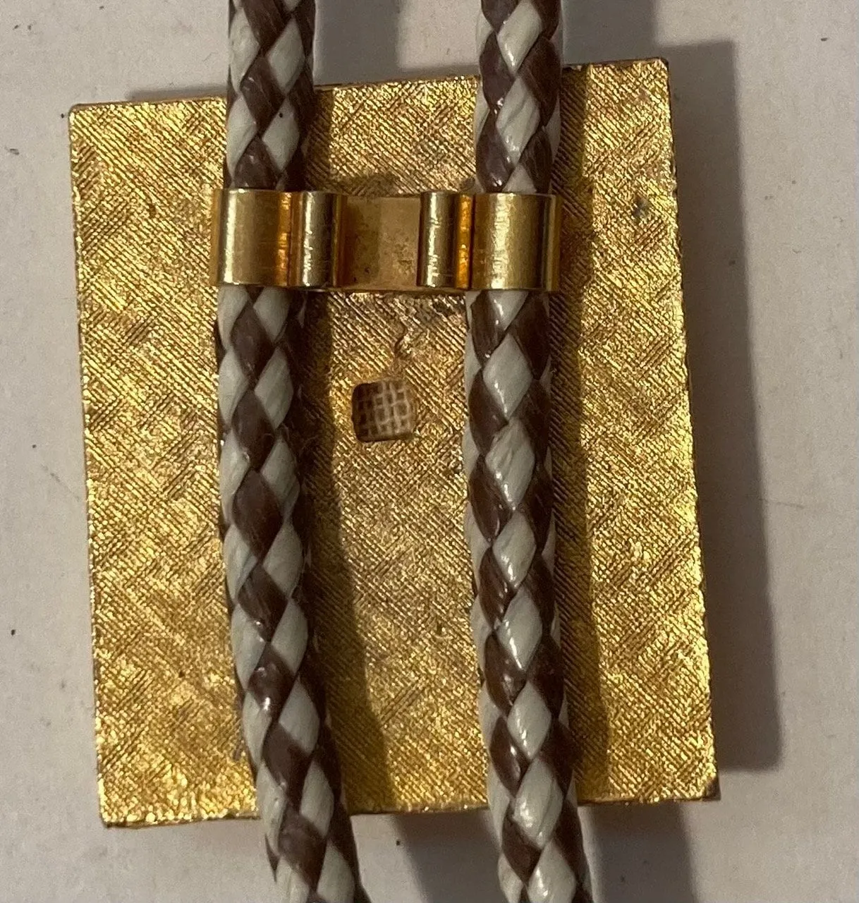 Vintage Metal Bolo Tie, Nice Brass with Horse Saddle Design, Nice Western Design, 1 1/2" x 1 1/4", Quality, Heavy Duty, Made in USA