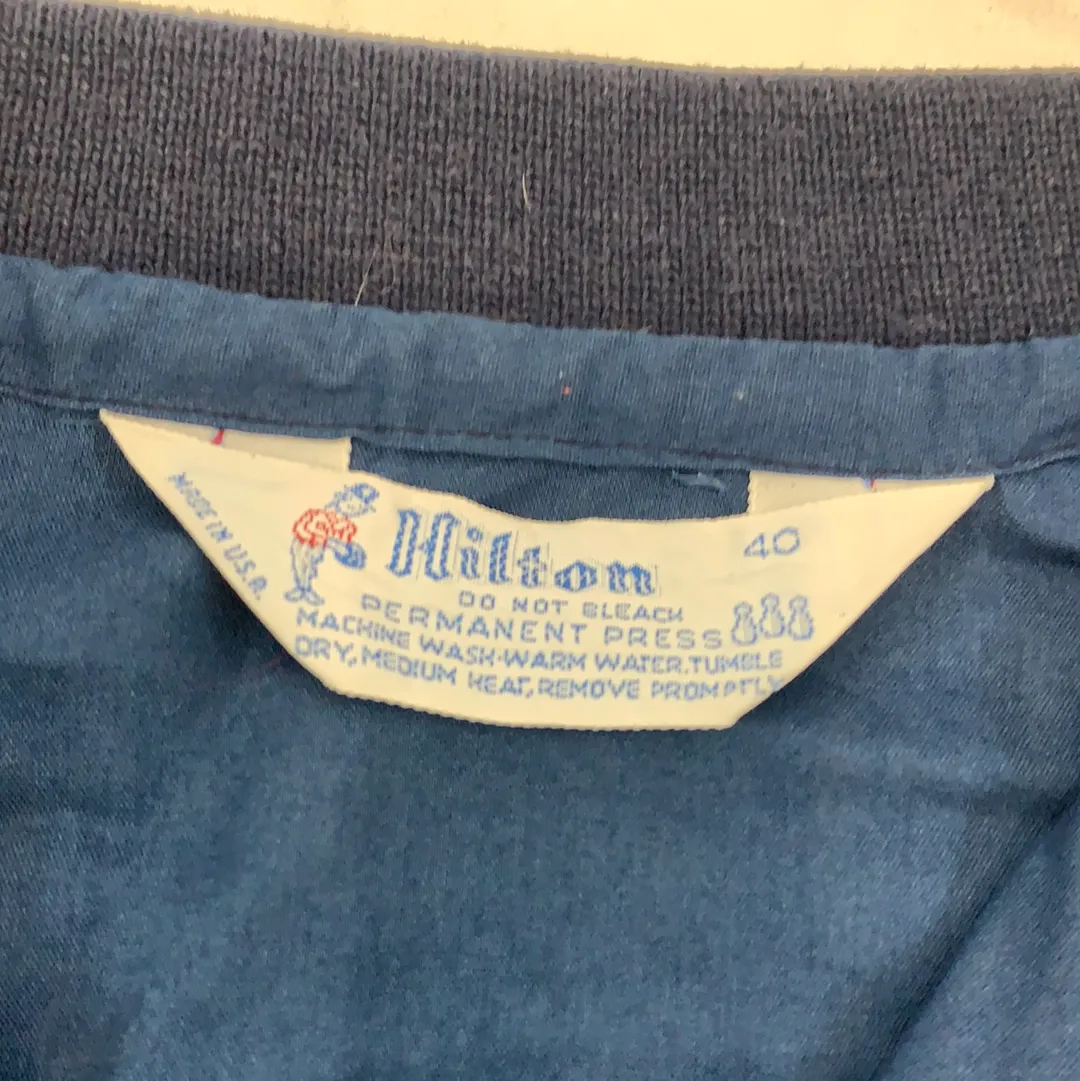 Vintage Navy Blue Hilton bowling shirt
