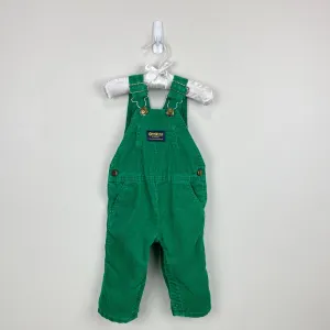 Vintage OshKosh B'gosh Green Corduroy Overalls 12 Months USA