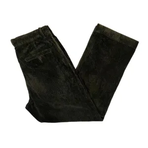 Vintage POLO RALPH LAUREN "Preston Pant" Dark Green Corduroy Cord Straight Leg Trousers