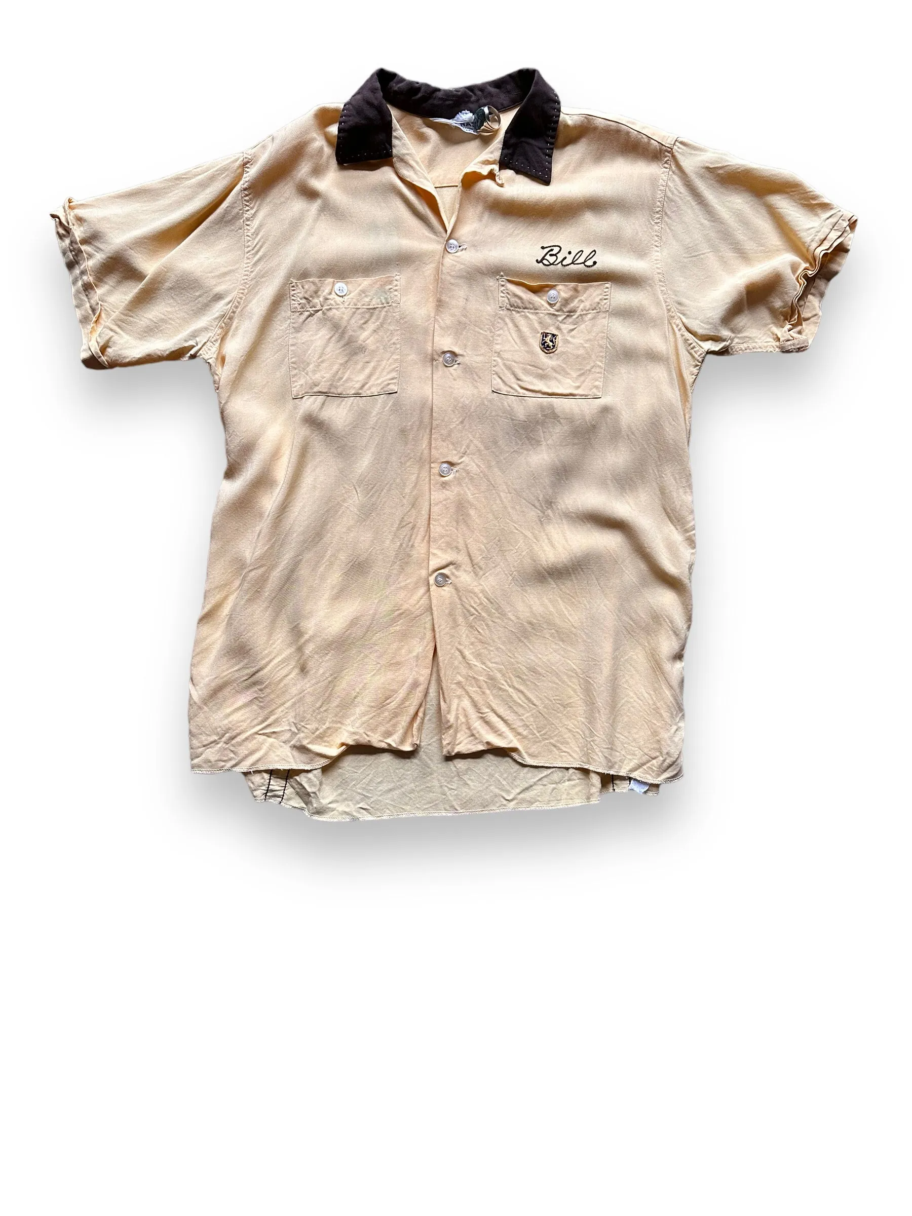 Vintage Power City Electric Company Rayon Bowling Shirt SZ L | Vintage Bowling Shirt Seattle | Barn Owl Vintage Seattle