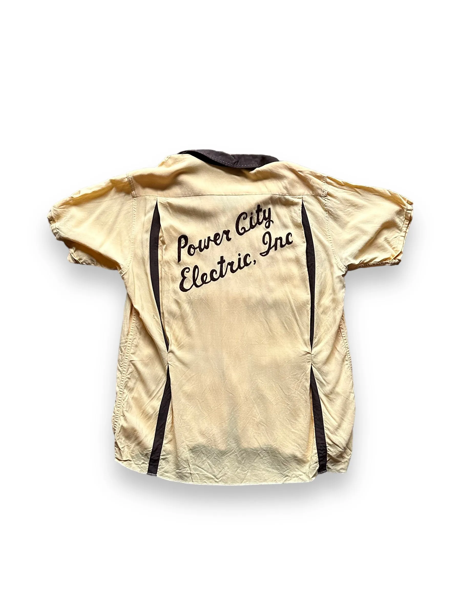 Vintage Power City Electric Company Rayon Bowling Shirt SZ L | Vintage Bowling Shirt Seattle | Barn Owl Vintage Seattle