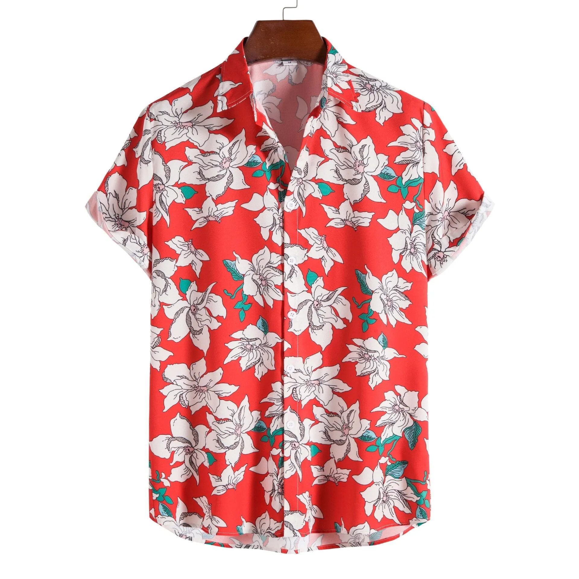 Vintage Short Sleeve Shirt Men Hawaiian Shirt Summer New Floral Print Beach Shirts Men Clothing Camisa Hawaiana Hombre XXL