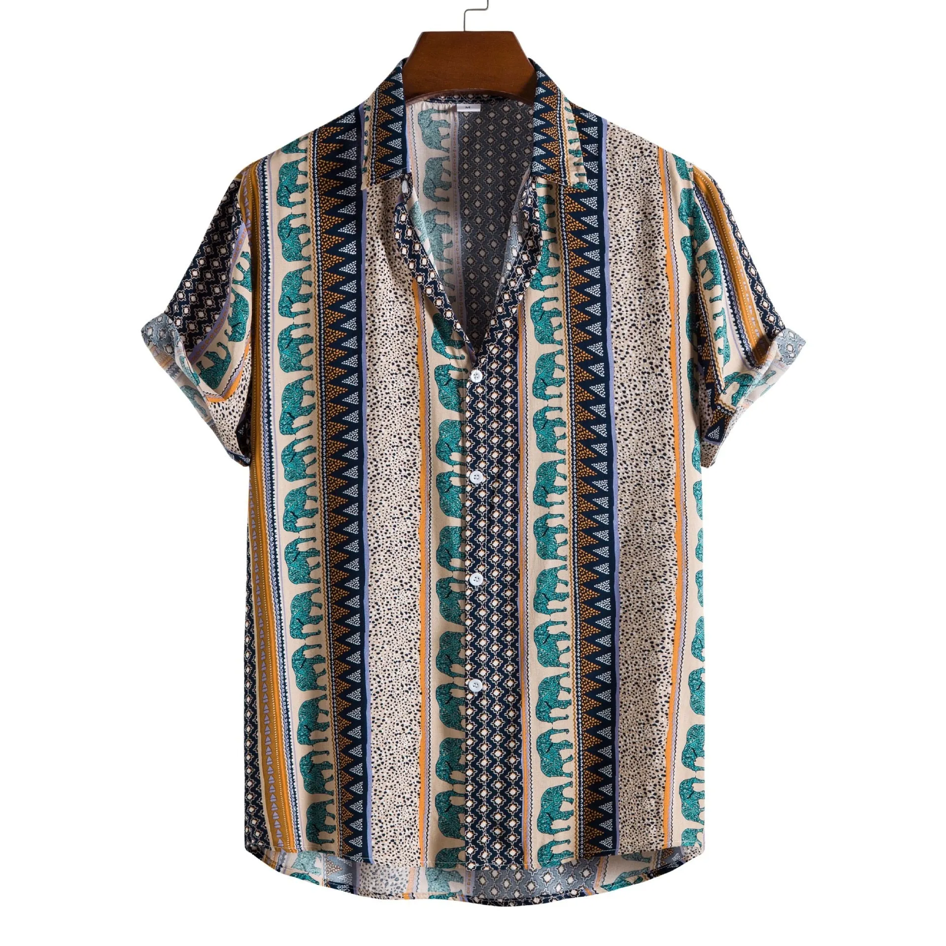 Vintage Short Sleeve Shirt Men Hawaiian Shirt Summer New Floral Print Beach Shirts Men Clothing Camisa Hawaiana Hombre XXL