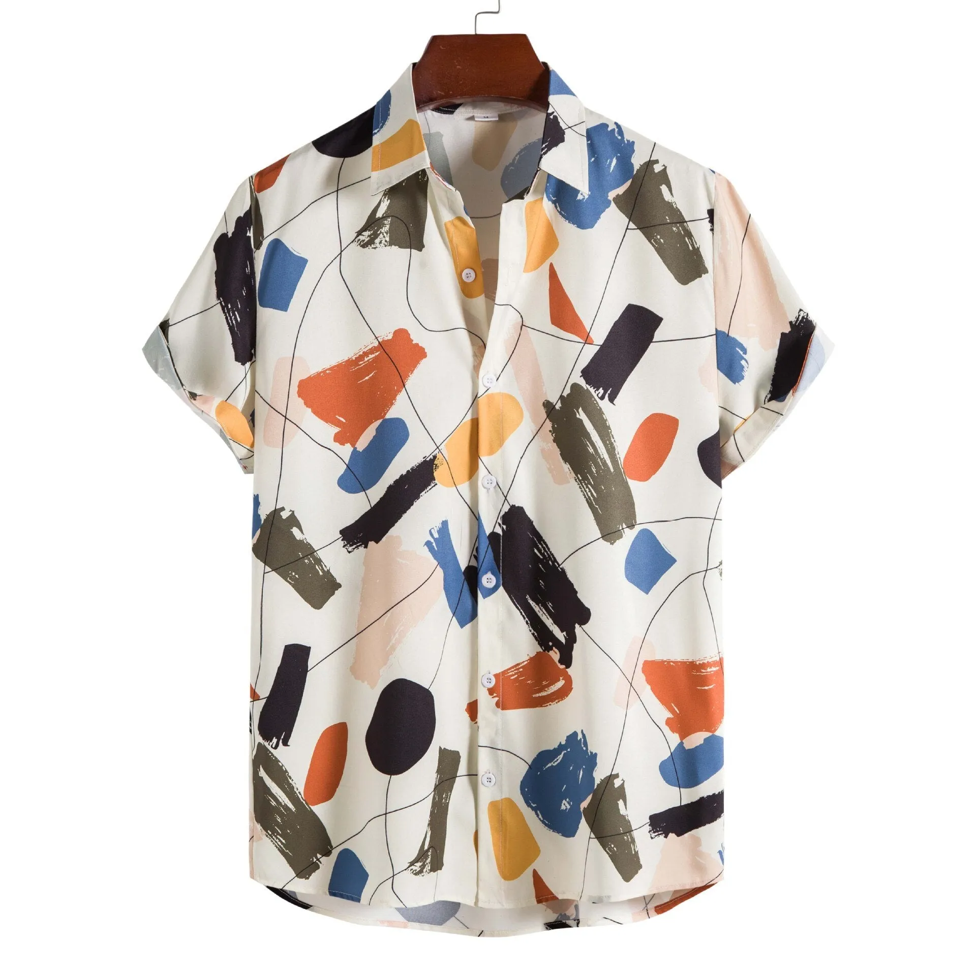 Vintage Short Sleeve Shirt Men Hawaiian Shirt Summer New Floral Print Beach Shirts Men Clothing Camisa Hawaiana Hombre XXL