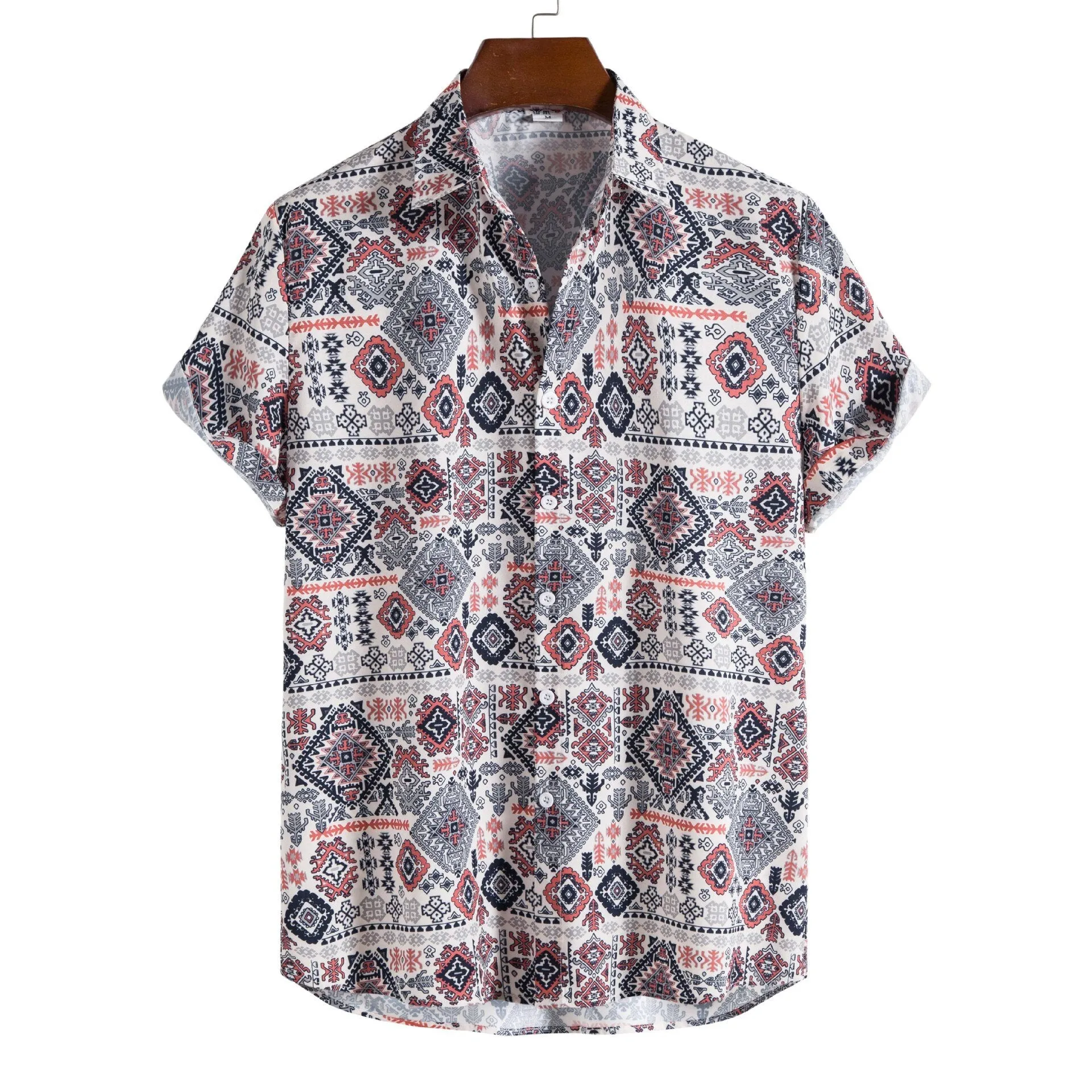 Vintage Short Sleeve Shirt Men Hawaiian Shirt Summer New Floral Print Beach Shirts Men Clothing Camisa Hawaiana Hombre XXL