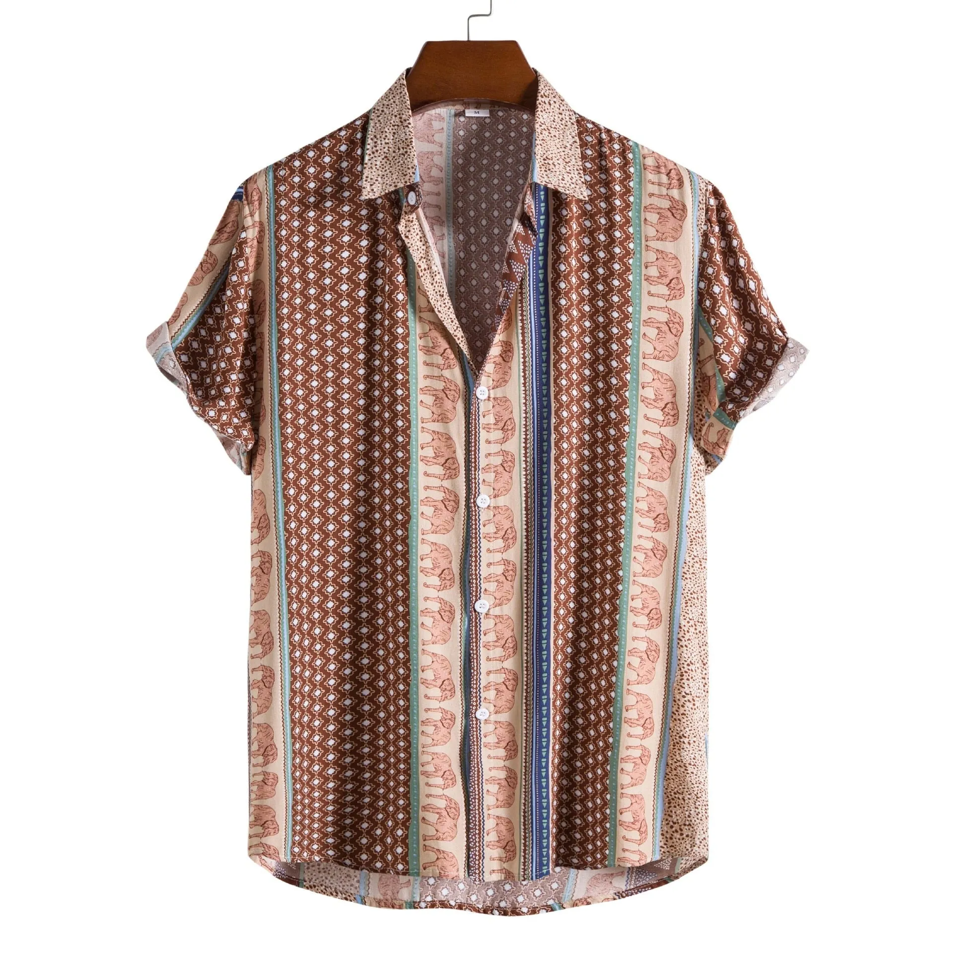 Vintage Short Sleeve Shirt Men Hawaiian Shirt Summer New Floral Print Beach Shirts Men Clothing Camisa Hawaiana Hombre XXL