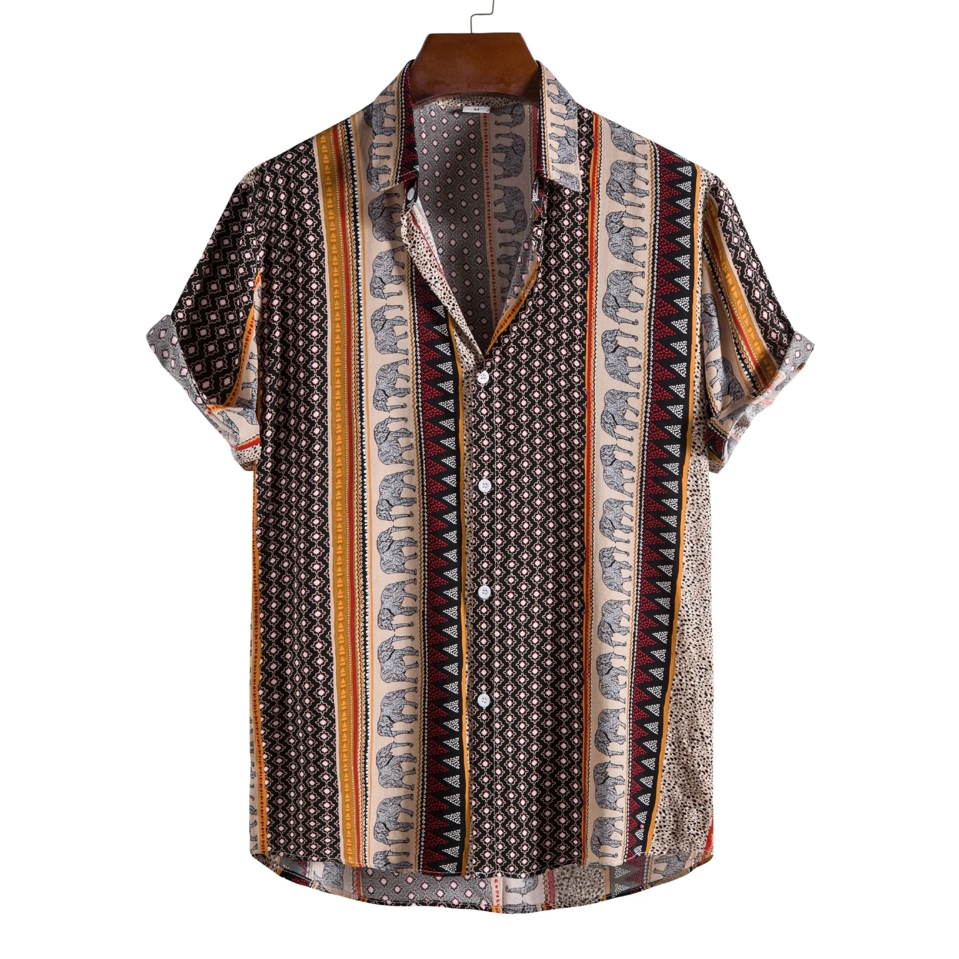 Vintage Short Sleeve Shirt Men Hawaiian Shirt Summer New Floral Print Beach Shirts Men Clothing Camisa Hawaiana Hombre XXL