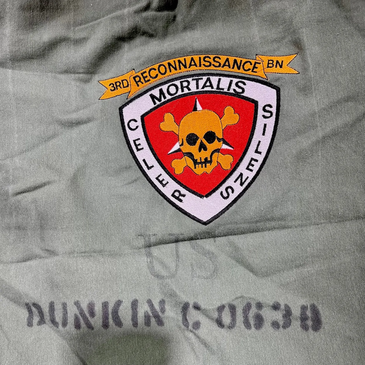 Vintage US Army Barrack Bag Laundry Bag 3RD Reconnaissance Embroidered