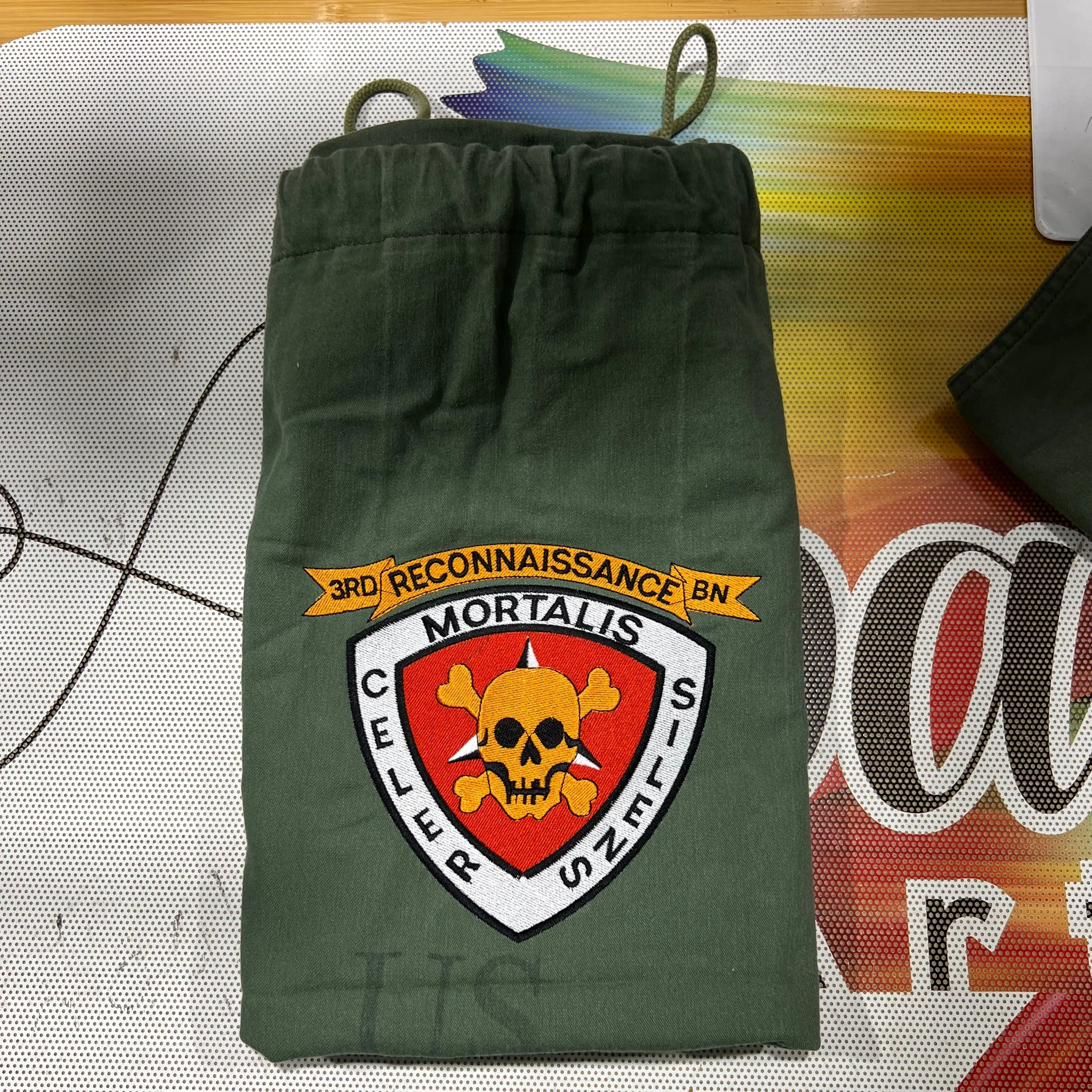 Vintage US Army Barrack Bag Laundry Bag 3RD Reconnaissance Embroidered