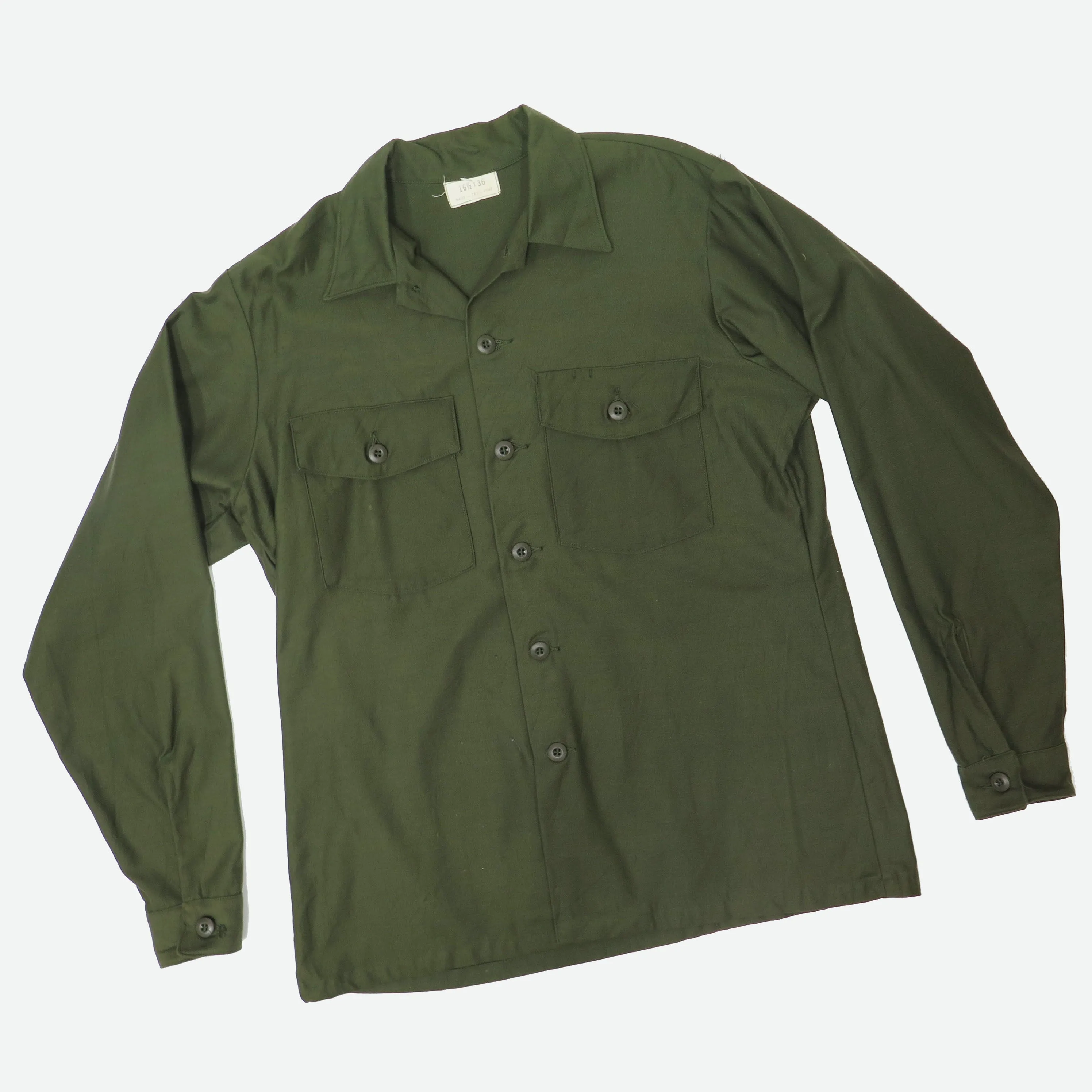 VINTAGE US ARMY UTILITY SHIRT P64 1973 DEADSTOCK SIZE 16 1/2 X 36