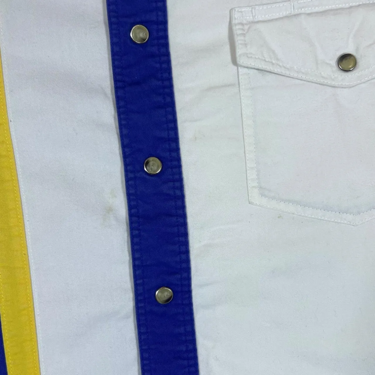 Vintage WRANGLER "Western Shirts" Colour Block Cowboy Cotton Popper Short Sleeve Shirt