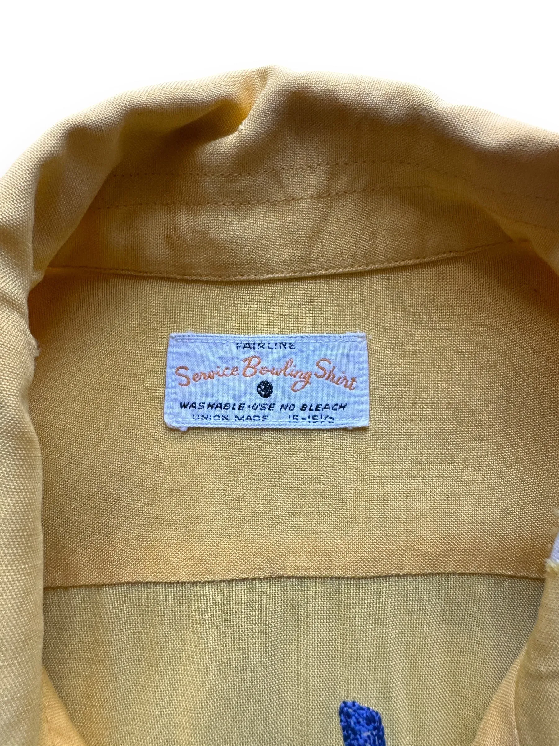 Vintage Yellow Rayon Montebello Bowling Shirt SZ L