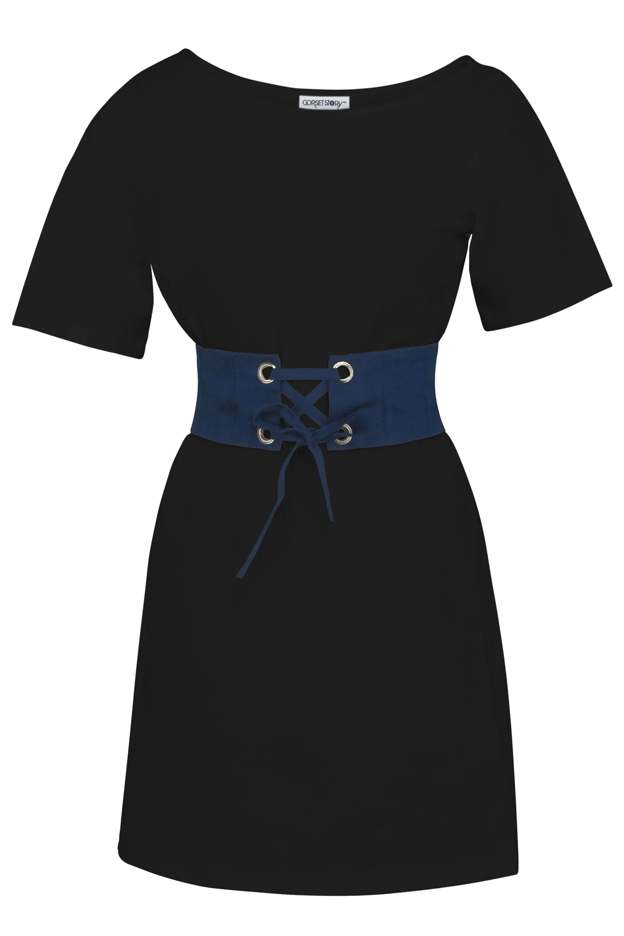 Violet Blue Chambray Corset Style Belt