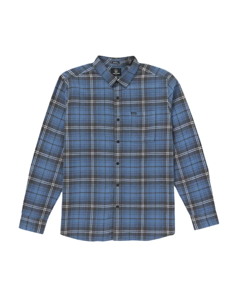 Volcom Caden Plaid Long Sleeve Shirt Blueberry