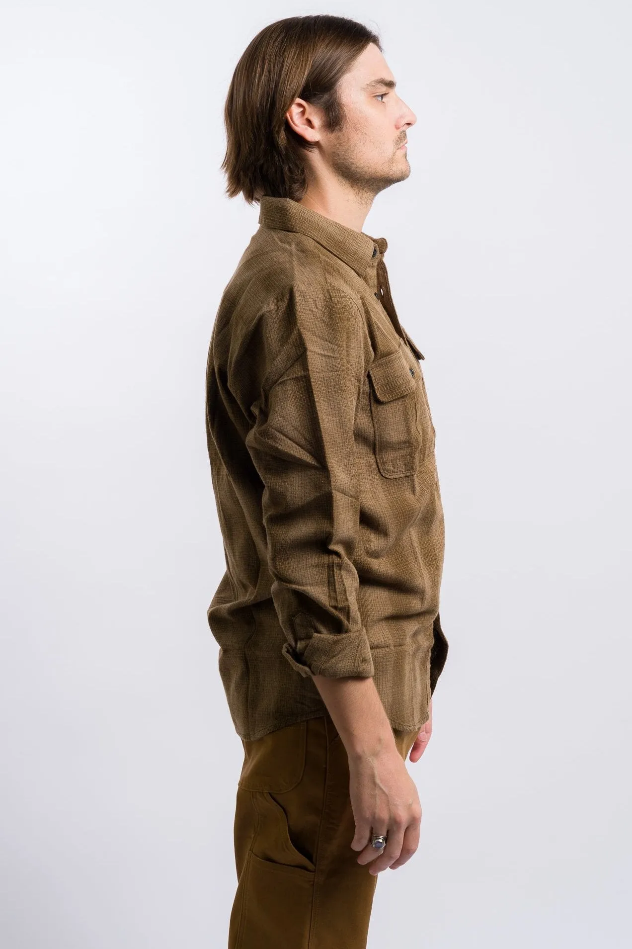 Volcom Shadowstone Long Sleeve Flannel Shirt - Dark Earth